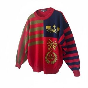 Vintage Christian Dior Men's Multicolor Striped Crewneck Sweater